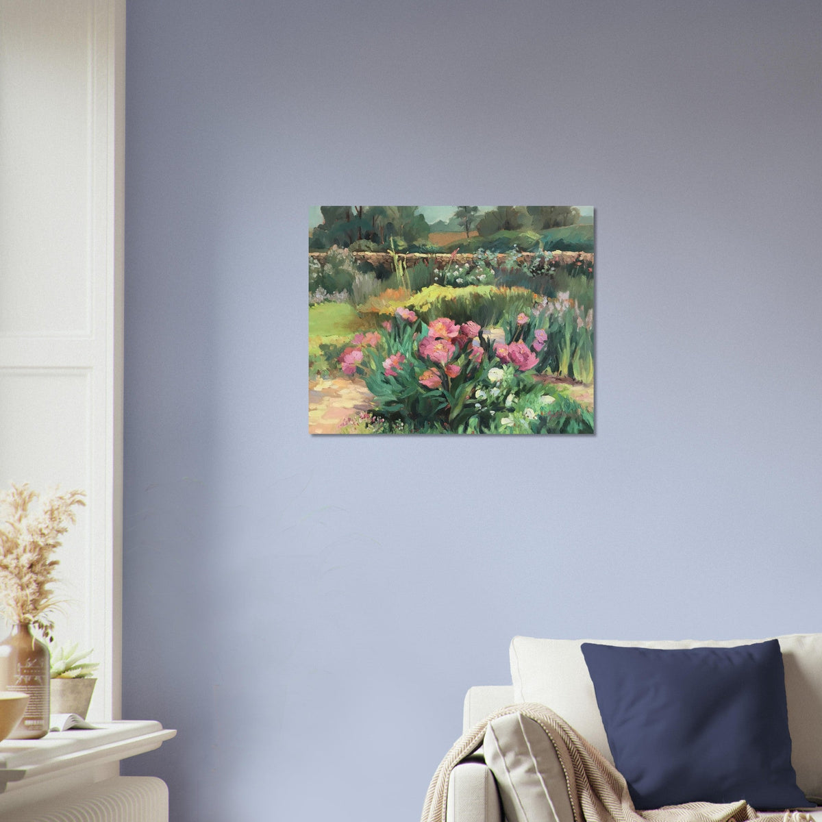 'Garden Peonies' Floral I 16x20 Museum-Quality Matte Paper Poster | Original Artwork by American Artist Barbara Cleary-1