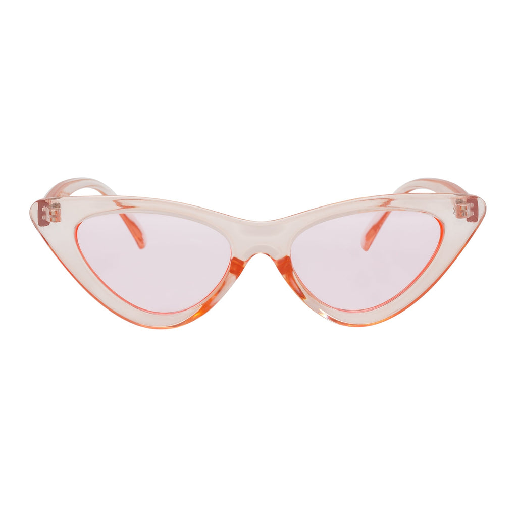 FELINE - Oval Small Cat Eye Sunglasses Pink Pink-2
