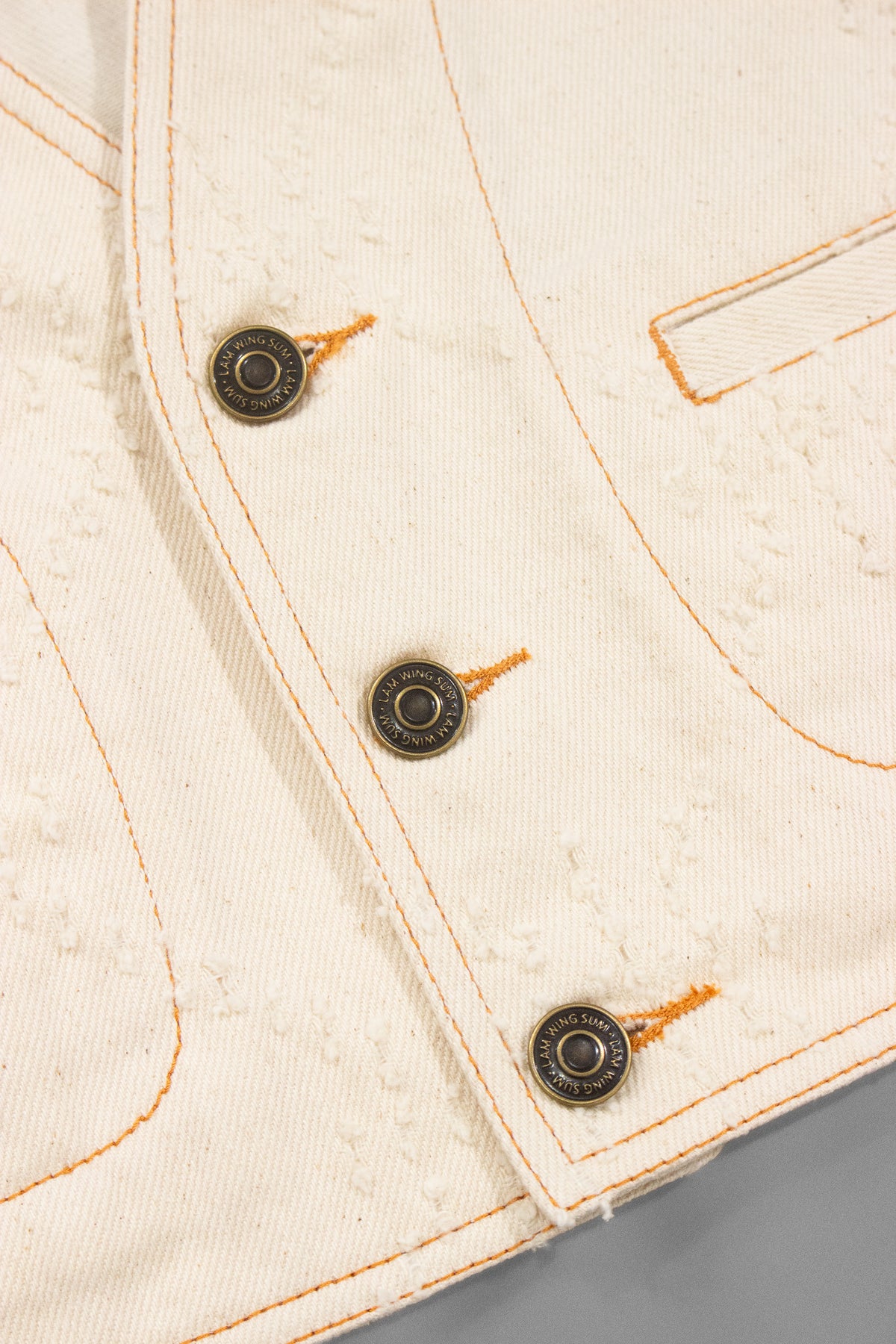 Art of Mending Texture Ecru Denim Vest-2