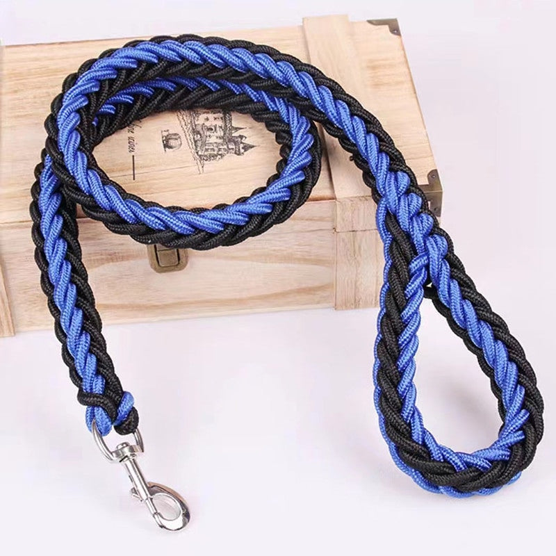 Heavy duty nylon dog leash in black and green with quick release metal clasp — view 20