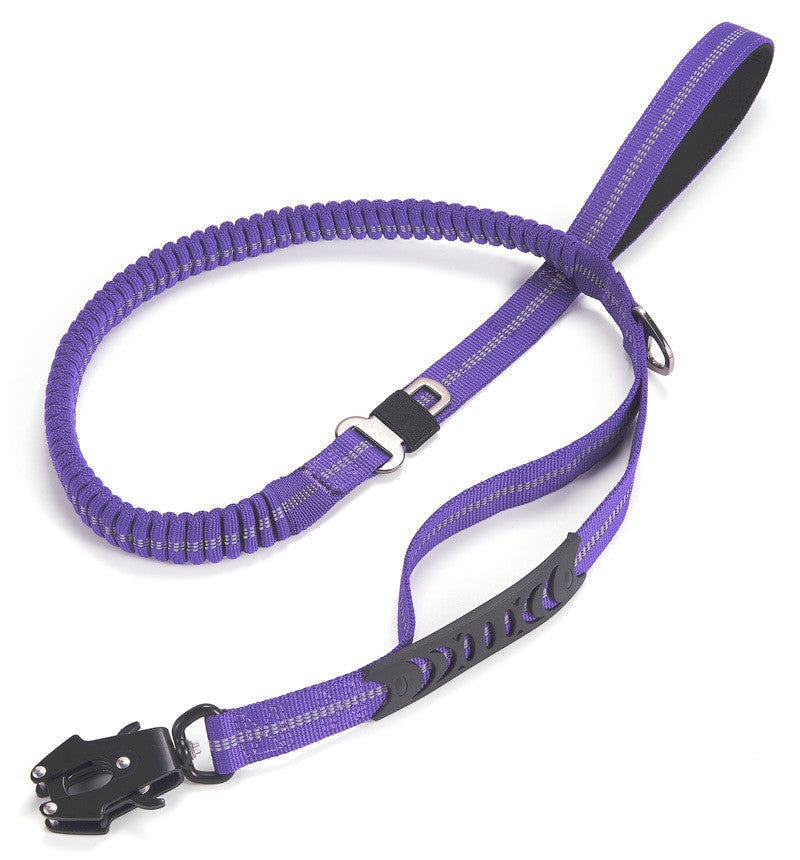 4 in 1 shock absorbing dog leash made of durable nylon with reflective stitching — view 9