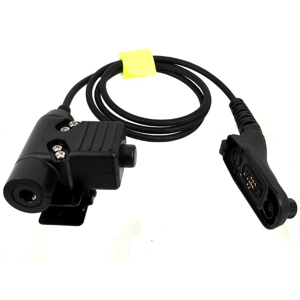 Tactical throat mic headset with acoustic tube earphone and heavy duty U94 PTT button for radios — view 9