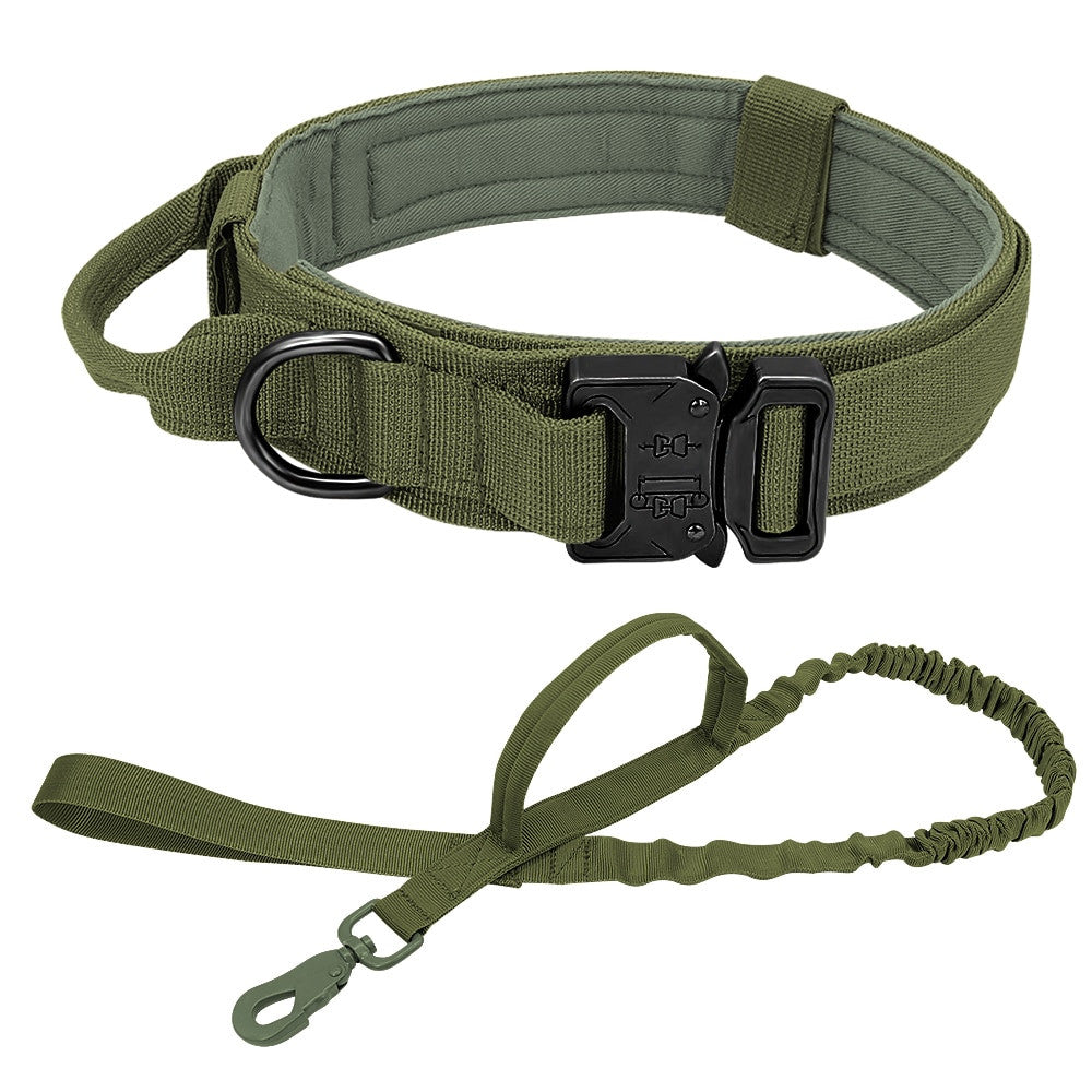 Military tactical dog collar and leash set in durable nylon for medium to large dogs — view 18