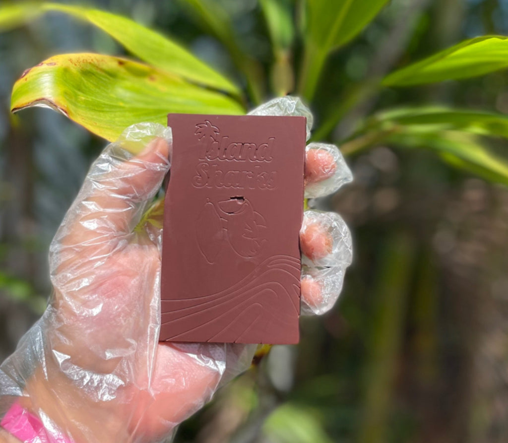 Hawaii pumpkin spice oatmilk latte chocolate bar with local coffee and autumnal spices in wrapper — view 2