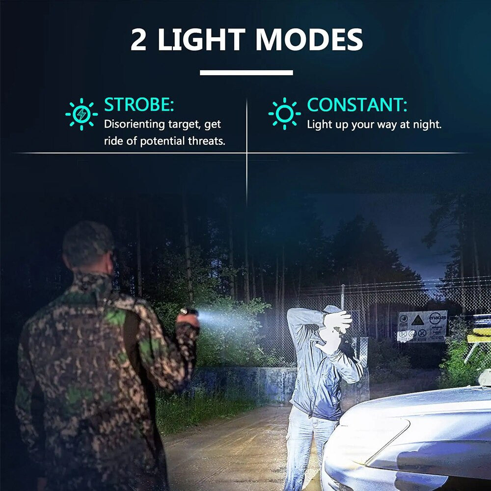 Black aluminum 400 lumens tactical flashlight with LED bulb for airsoft and hunting rifles — view 4