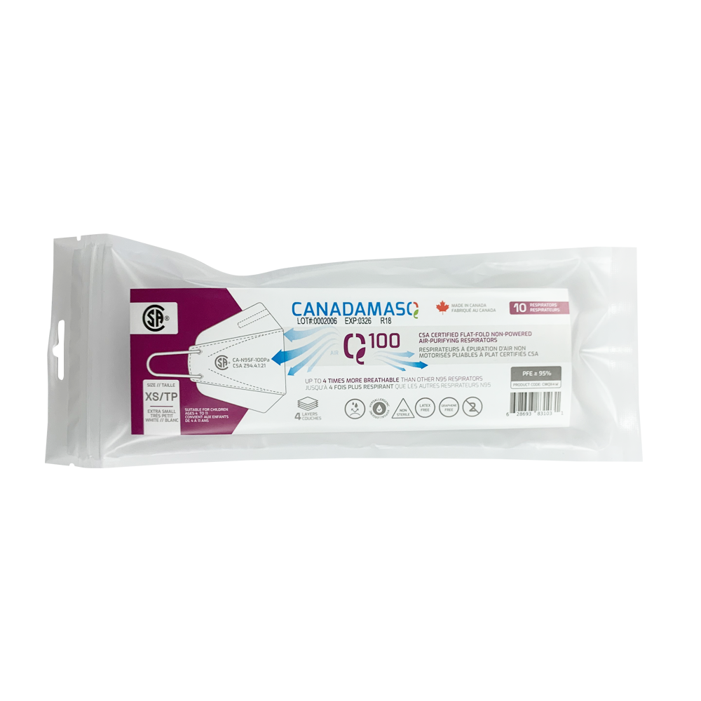 OPSWA Q100 CSA Certified CA-N95 Respirator - White (Pack of 10)-11
