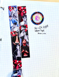 Jungkook JKxCK 2025 washi tape roll featuring blue denim texture and red heart logo