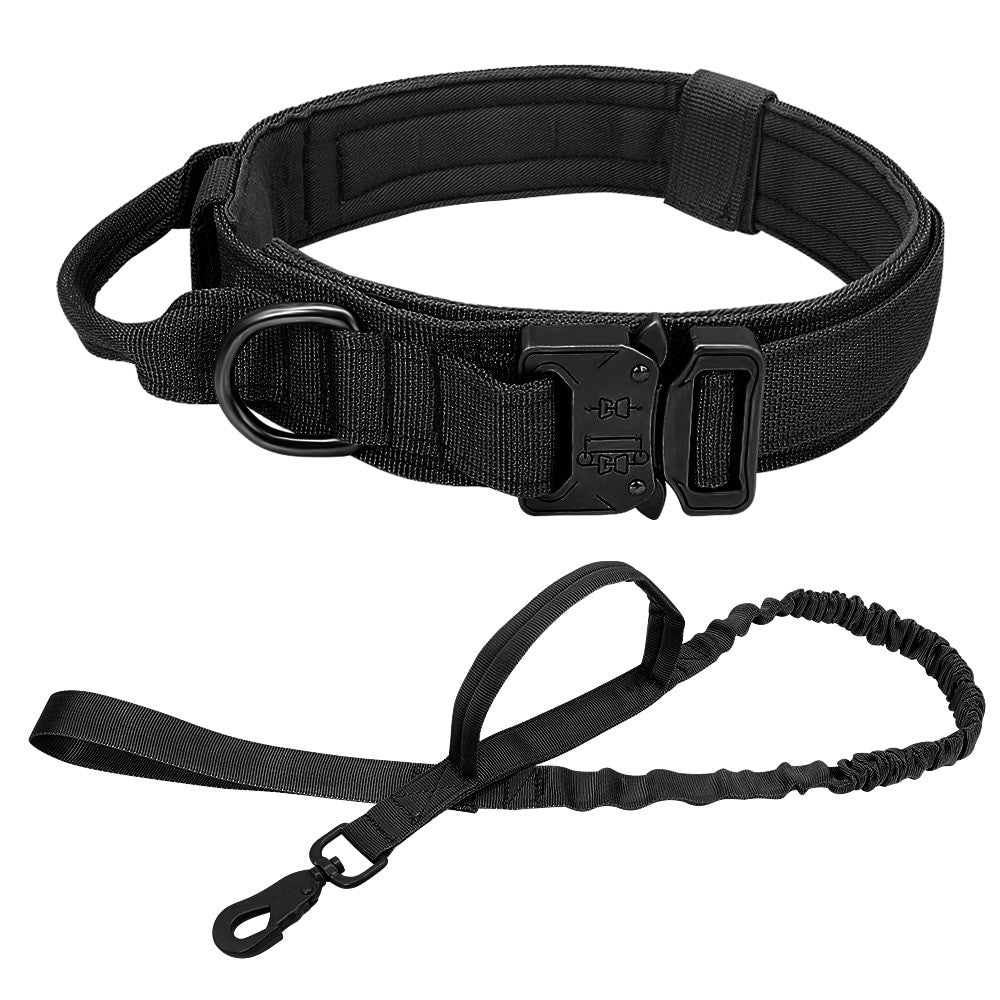 Military tactical dog collar and leash set in durable nylon for medium to large dogs — view 17