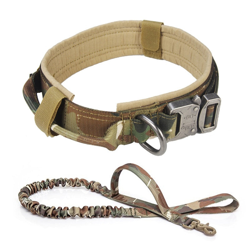 Heavy duty tactical dog collar set made of solid nylon with quick release buckle — view 21
