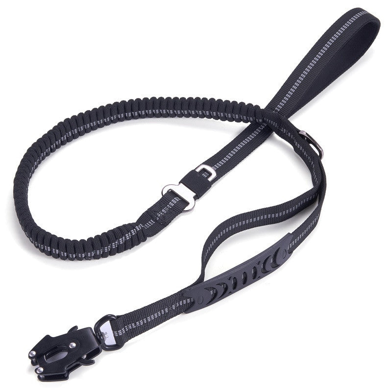 4 in 1 shock absorbing dog leash made of durable nylon with reflective stitching — view 7