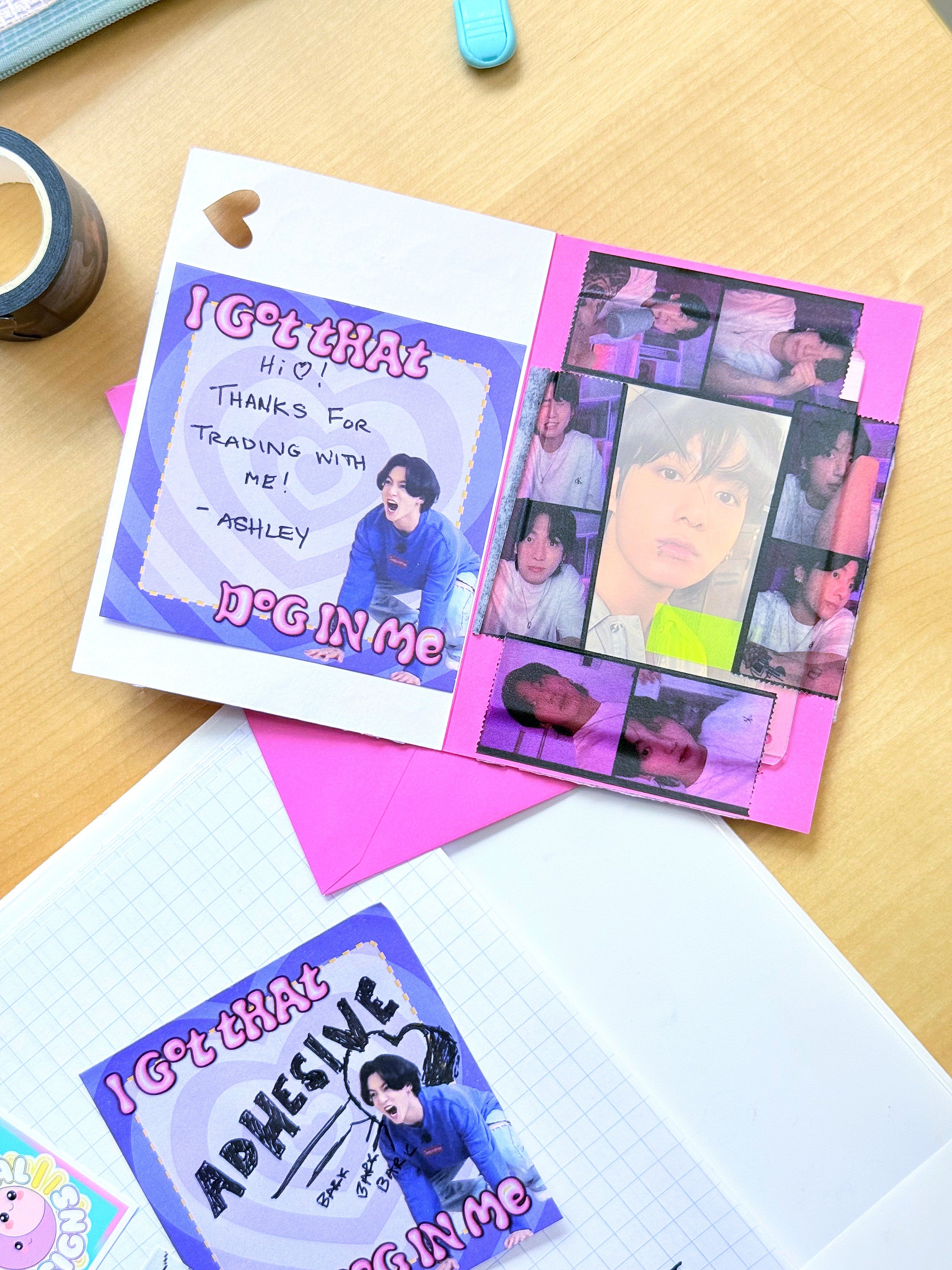 Jungkook I Got That Dog In Me adhesive sticky notes pad for desk organization — view 3