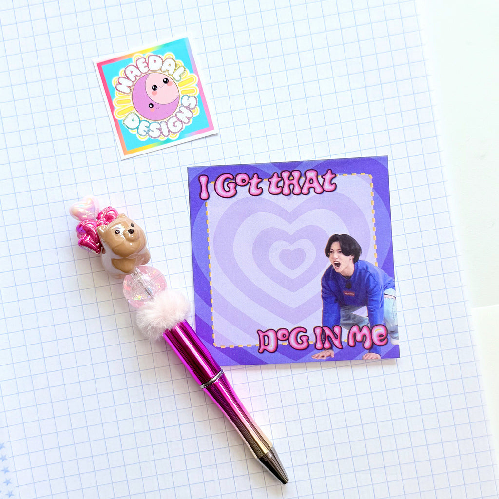 Jungkook I Got That Dog In Me adhesive sticky notes pad for desk organization — view 4