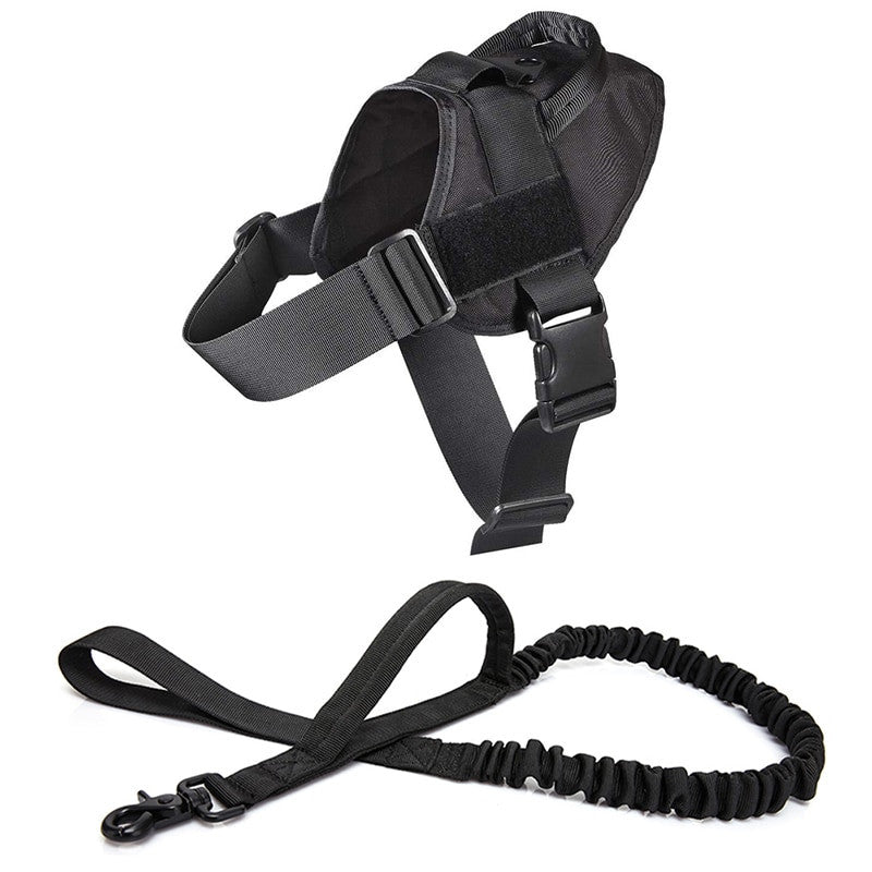 Military tactical dog harness vest made of heavy duty solid colored nylon for working K9s — view 13