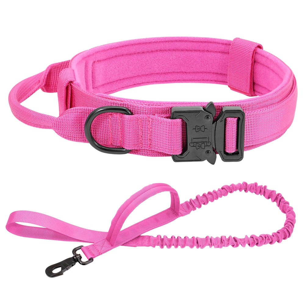 Military tactical dog collar and leash set in durable nylon for medium to large dogs — view 13