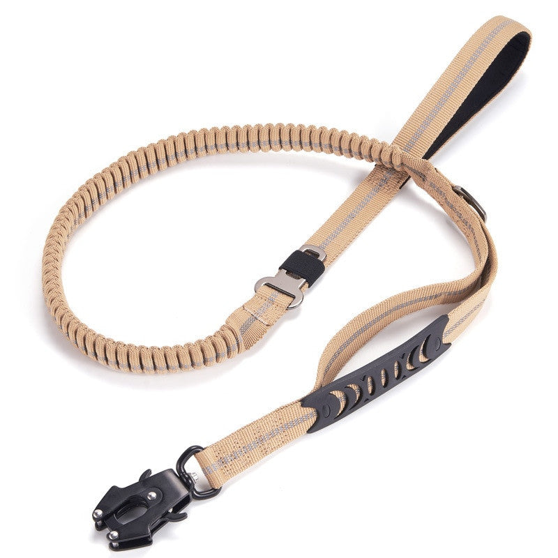 4 in 1 shock absorbing dog leash made of durable nylon with reflective stitching — view 8