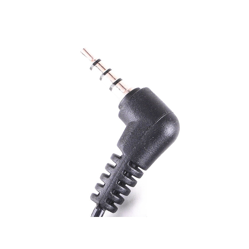 Black two-way radio earpiece headset with microphone and standard Y-port connection wire for hands-free use — view 5
