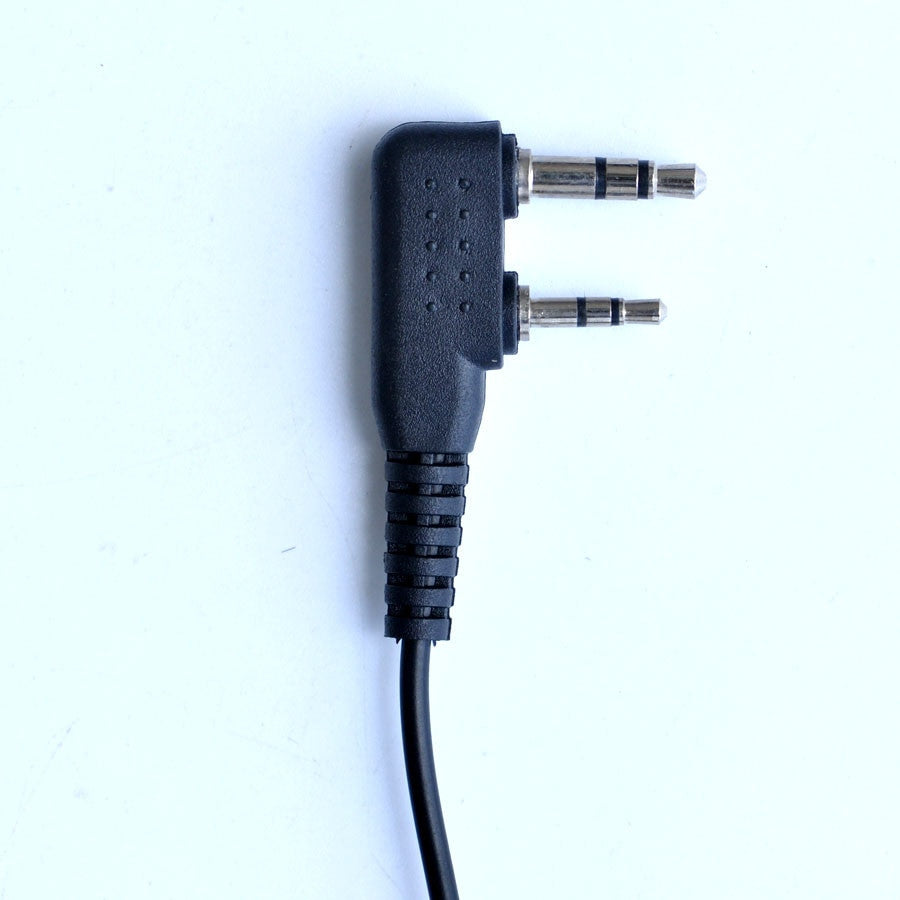 Black 2-pin security earpiece microphone with acoustic tube and push-to-talk button — view 3