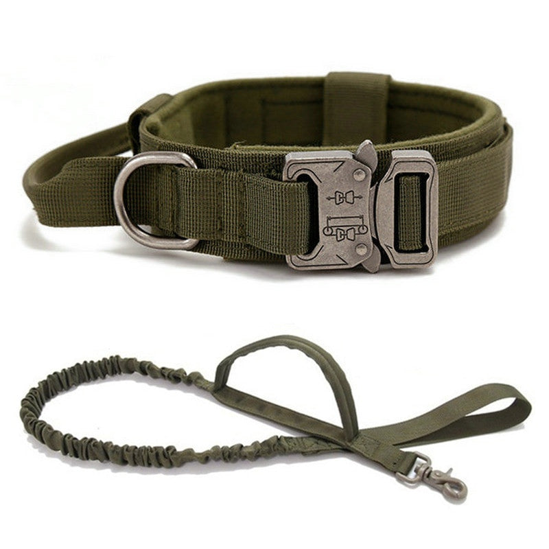 Heavy duty tactical dog collar set made of solid nylon with quick release buckle — view 20