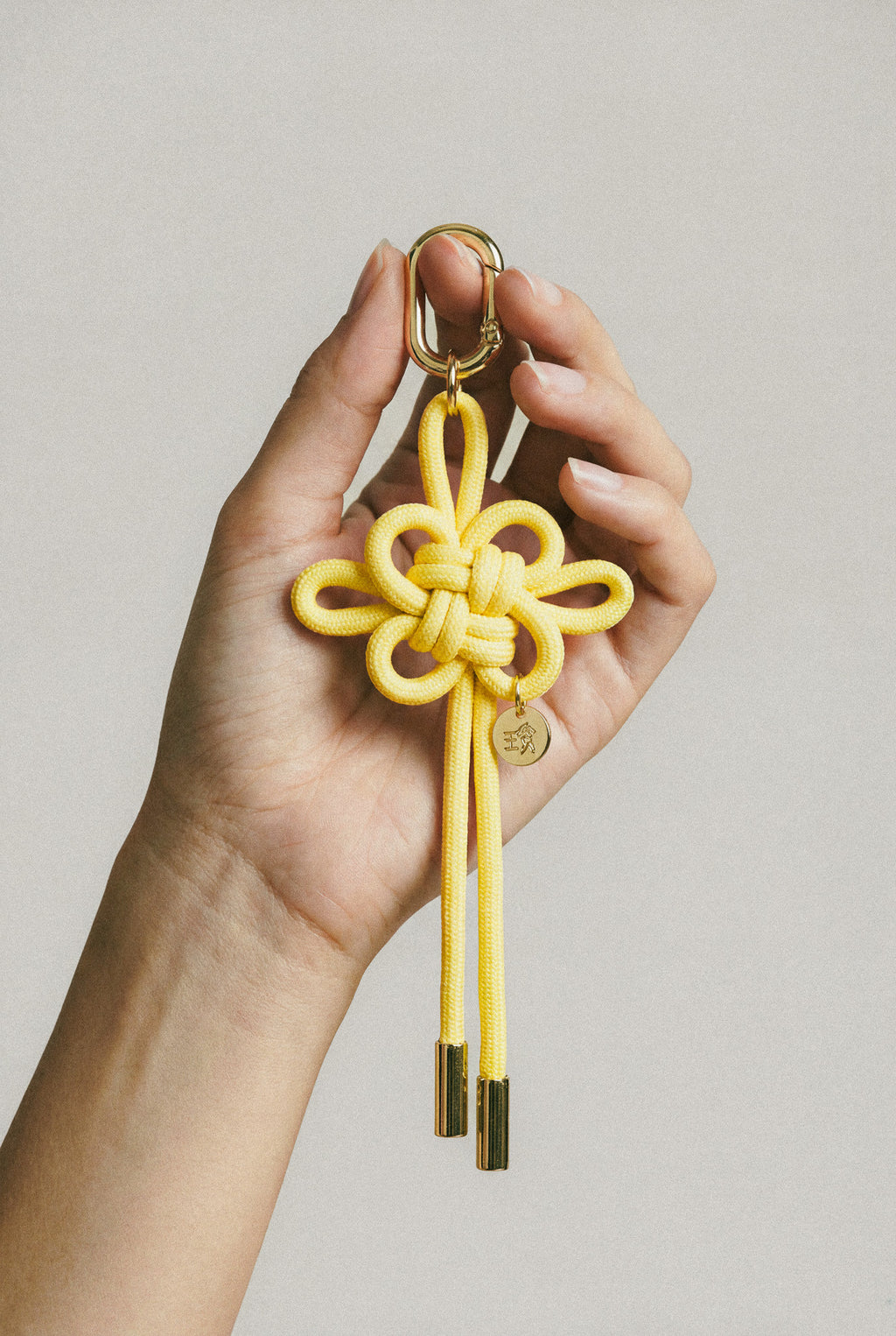 LUCK Knot Keychain Small in Yellow-1