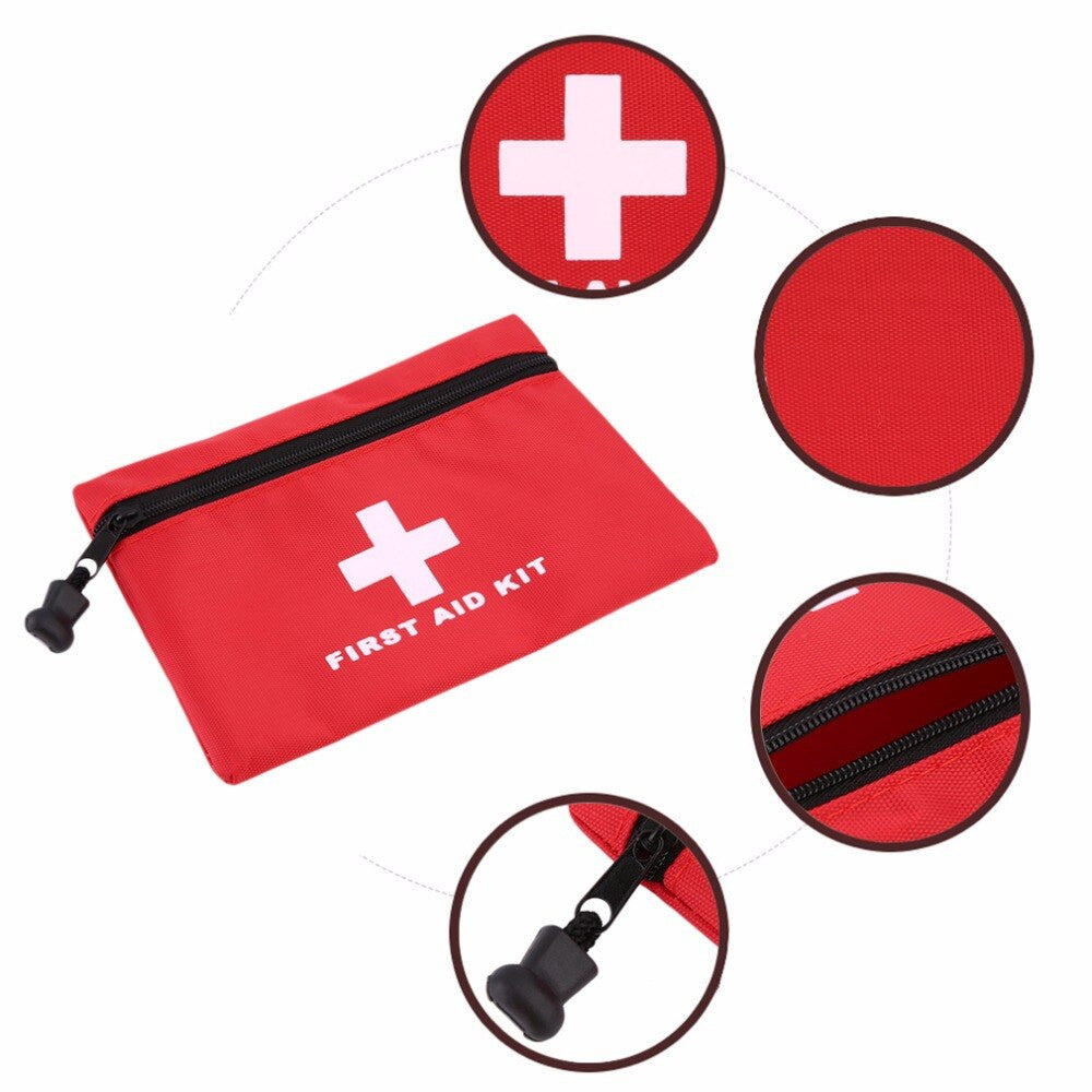 Mini car first aid kit in a compact nylon travel pouch for emergency survival — view 4