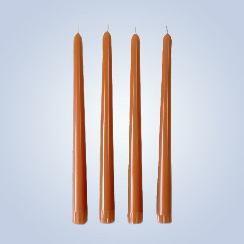 Coloured Beeswax Taper Candle | Coral Flare-0