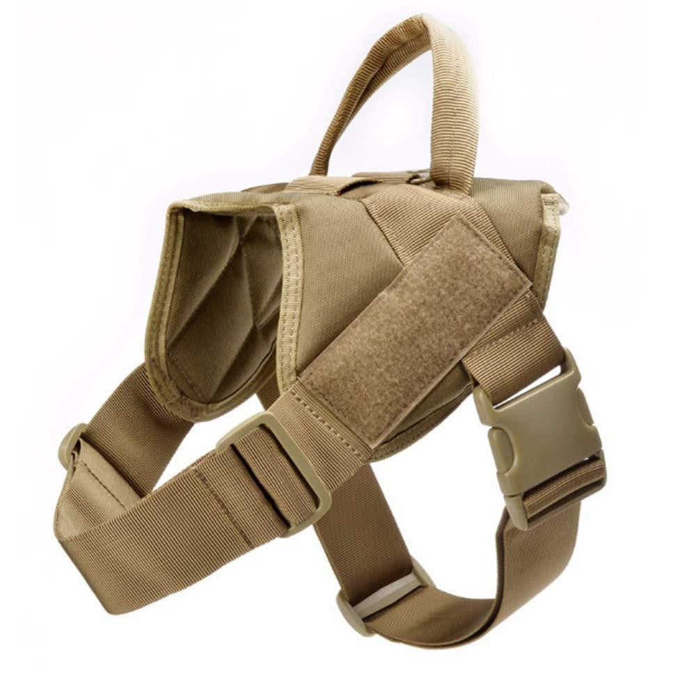Military tactical dog harness vest made of heavy duty solid colored nylon for working K9s — view 8