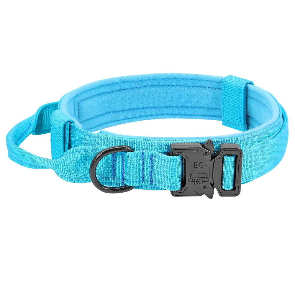 Military tactical dog collar and leash set in durable nylon for medium to large dogs — view 12