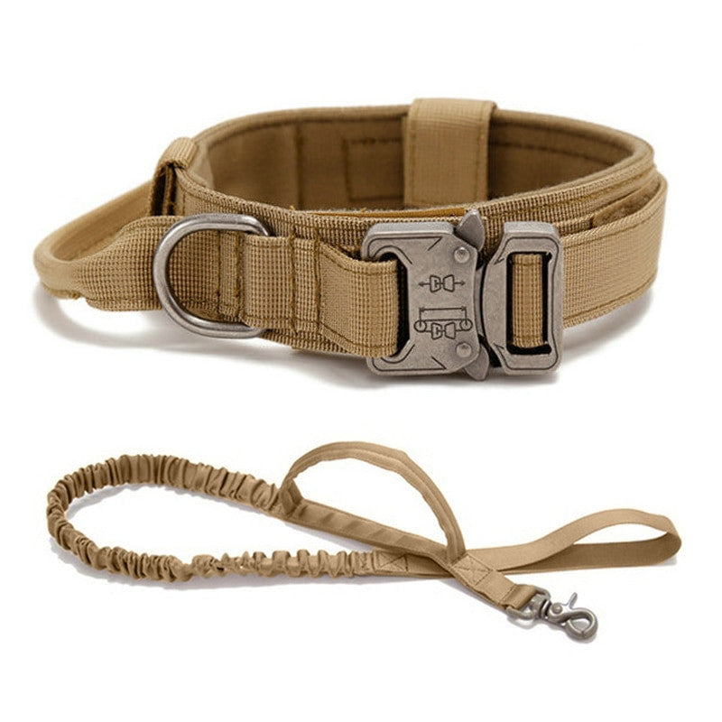 Heavy duty tactical dog collar set made of solid nylon with quick release buckle — view 4