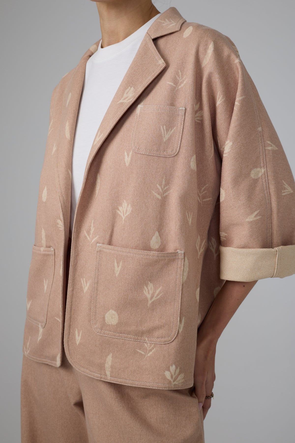 Botanic Print Denim Kimono-3