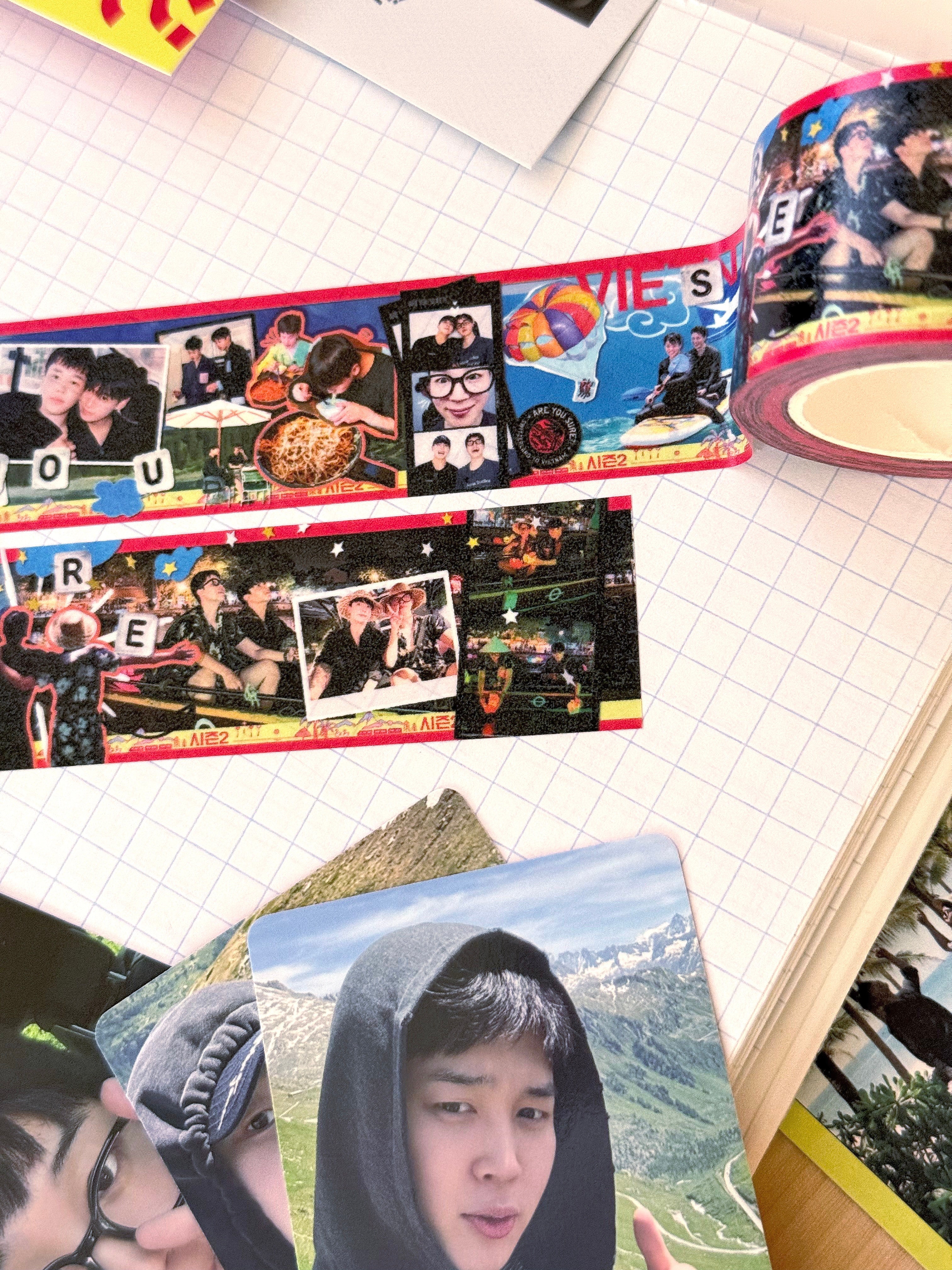Extra wide 30mm Jimin and Jungkook decorative washi tape roll for aesthetic scrapbooking and journaling — view 4