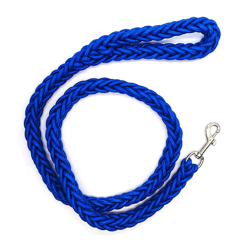 Heavy duty nylon dog leash in black and green with quick release metal clasp — view 9