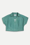 Green Denim Top-0
