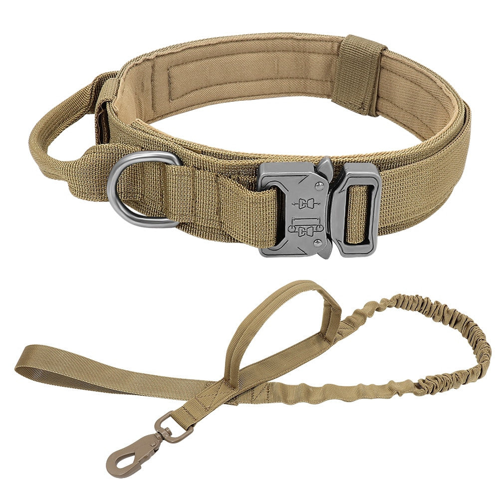 Military tactical dog collar and leash set in durable nylon for medium to large dogs — view 19