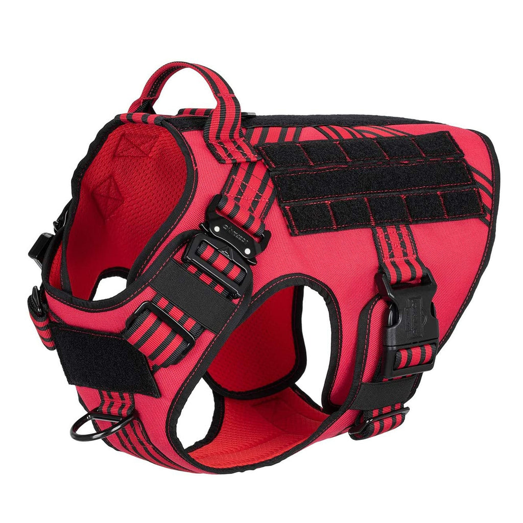 Military tactical dog harness in heavy-duty nylon featuring adjustable straps and a padded vest design — view 7