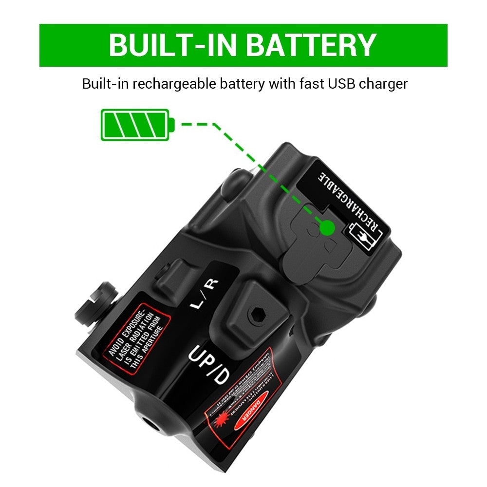Tactical USB rechargeable green and blue laser sight made of aluminum alloy for airsoft accessories — view 2