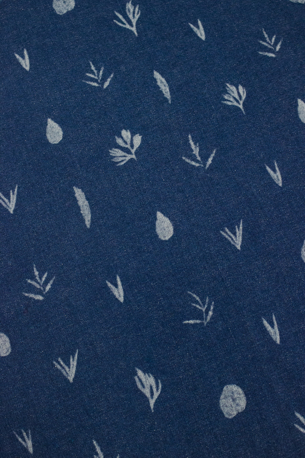 Botanic Print Blue Denim Jeans-4