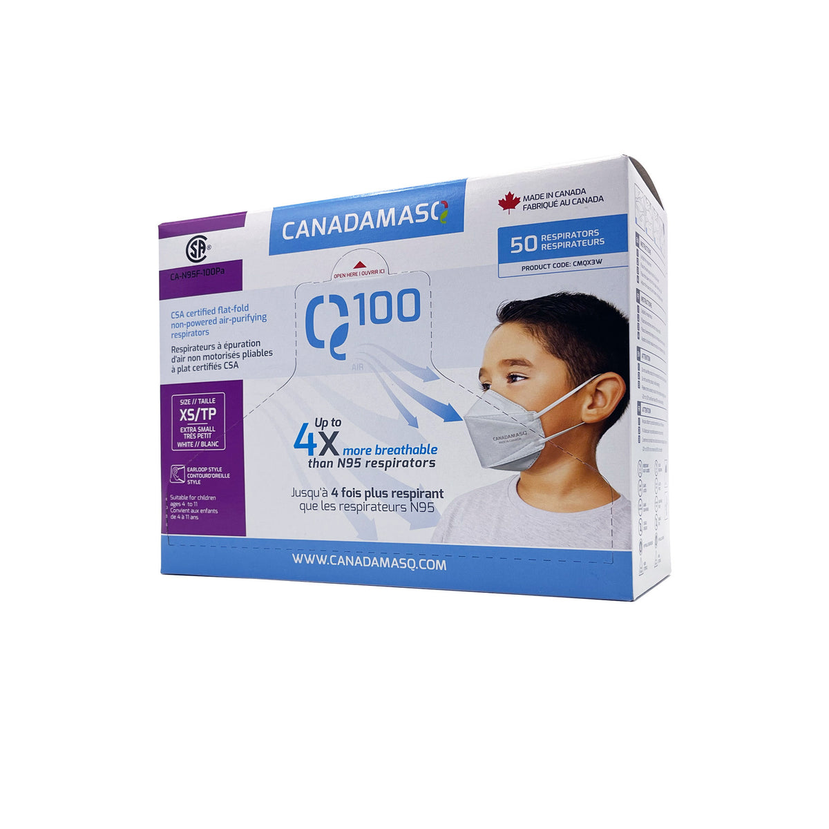 Respirator | CA-N95 Certified | Q100 - White (Box of 50)-4