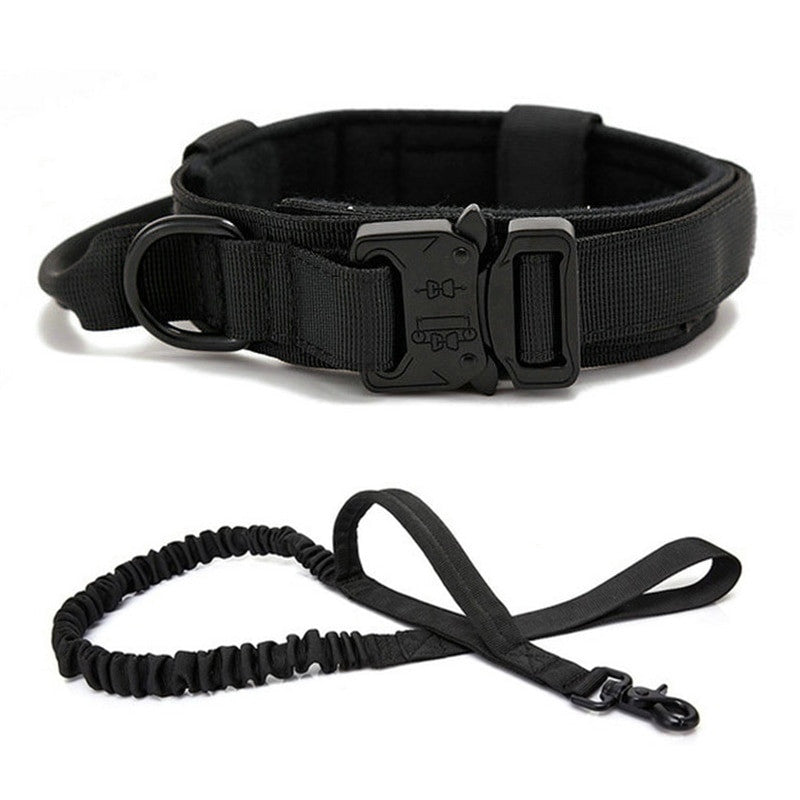 Heavy duty tactical dog collar set made of solid nylon with quick release buckle — view 19