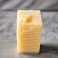 Beeswax Pillar Candles | Honeycomb Design-0