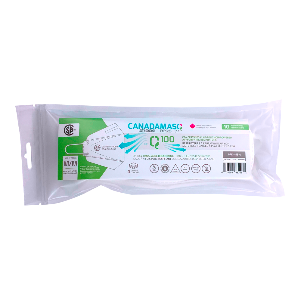 Respirator | CA-N95 Certified | Q100 - White (Pack of 10)-5