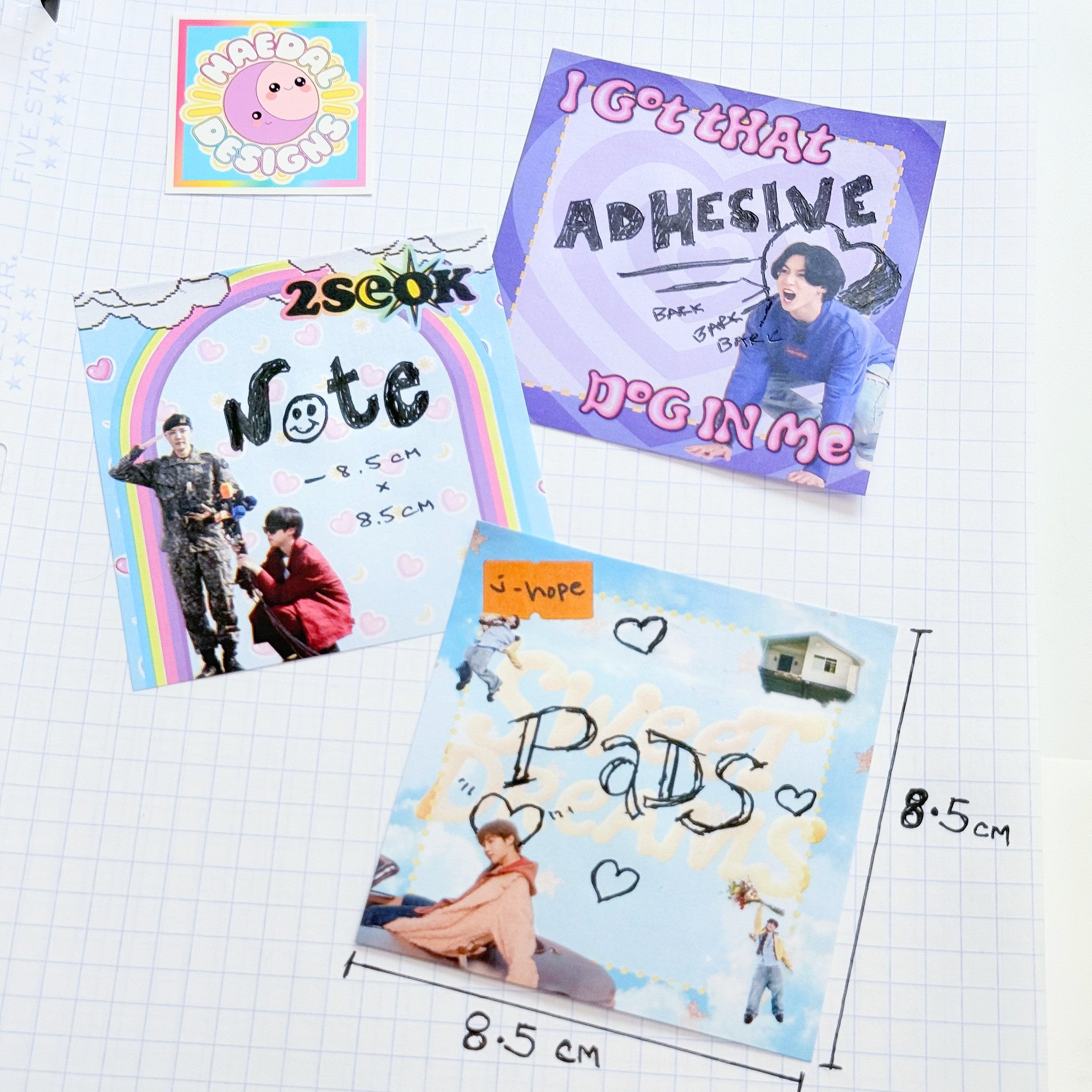 Sweet Dreams sticky notes featuring sky blue background with white clouds and stylized text logo — view 3