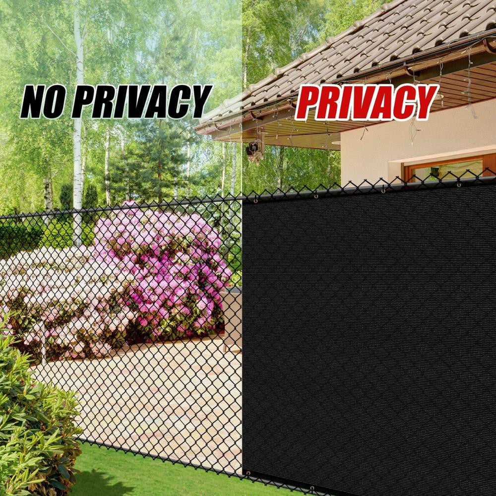 Black privacy screening mesh made of high-density polyethylene for outdoor garden fencing and patio seclusion — view 5