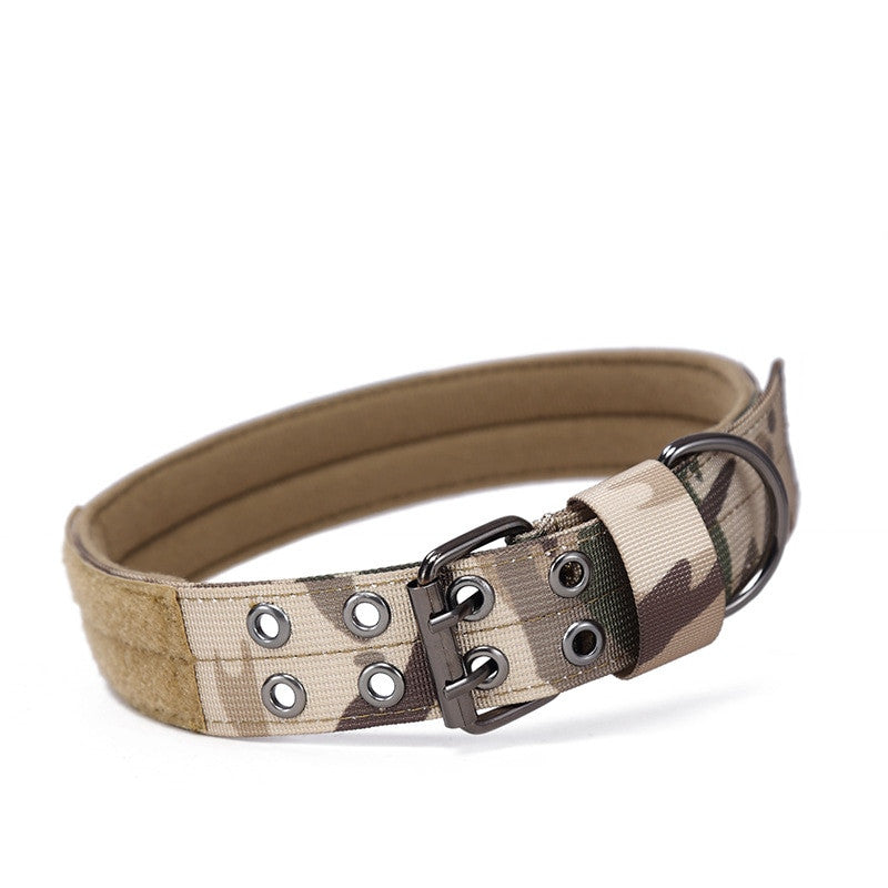 Durable tactical dog collar and leash set in heavy duty nylon with secure metal double buckle — view 11
