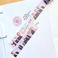 Wide DiorMin 30mm washi tape with pastel clouds, butterflies, and gold foil lettering for aesthetic journaling