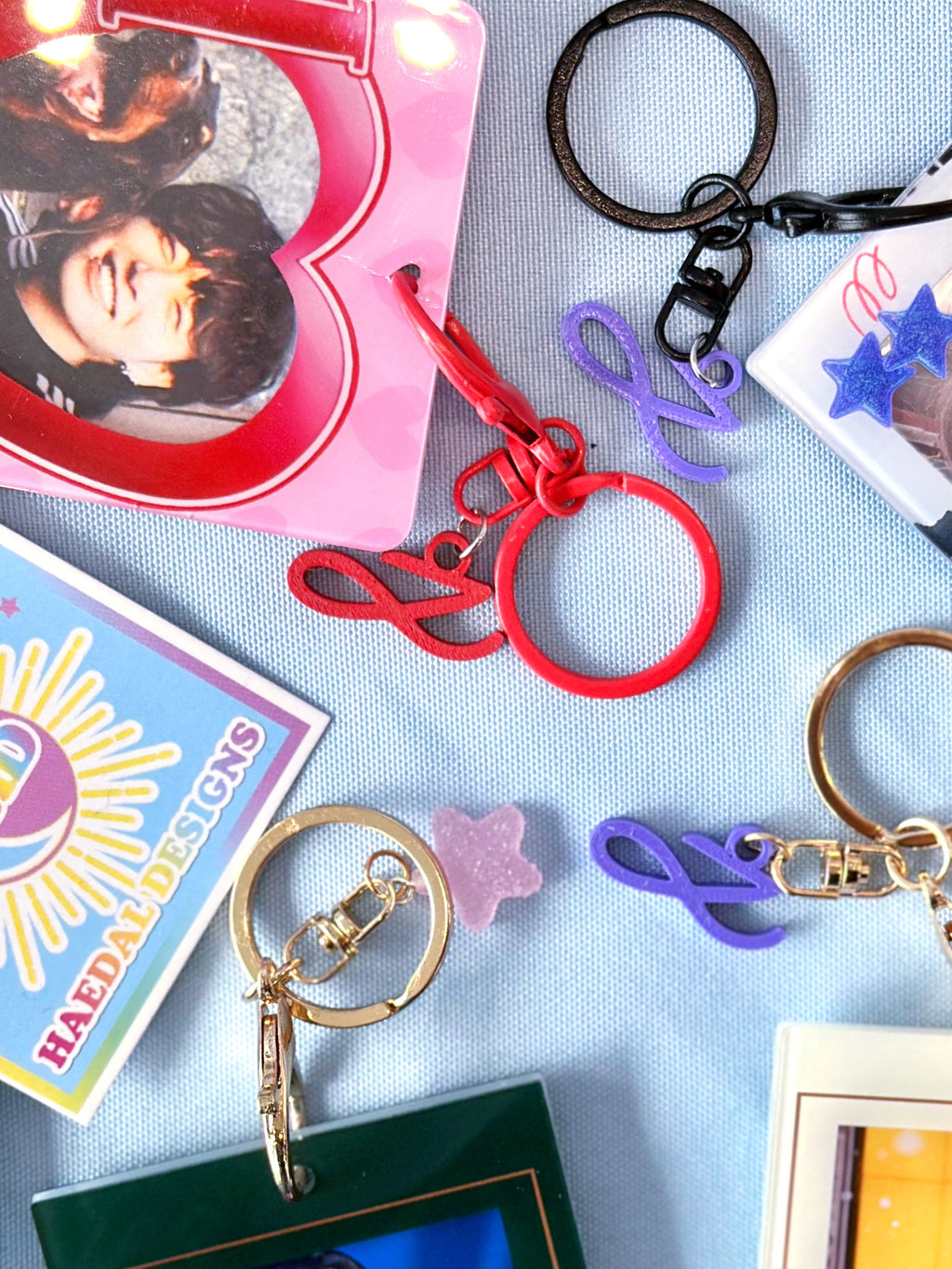 Jungkook Golden acrylic photocard holder keychain with gold ball chain clasp and cute decorative charm — view 14