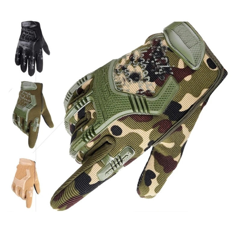 Black half-finger tactical gloves with reinforced knuckles and adjustable straps for outdoor protective gear.