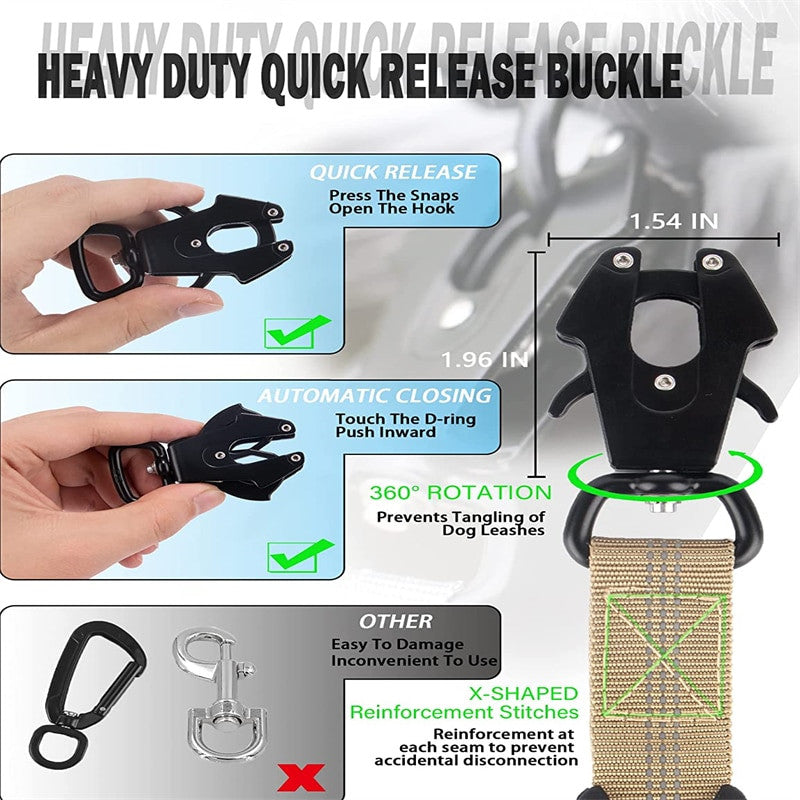 4 in 1 shock absorbing dog leash made of durable nylon with reflective stitching — view 4