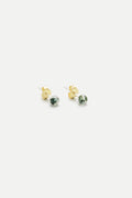 Moss Agate Ear Studs-0