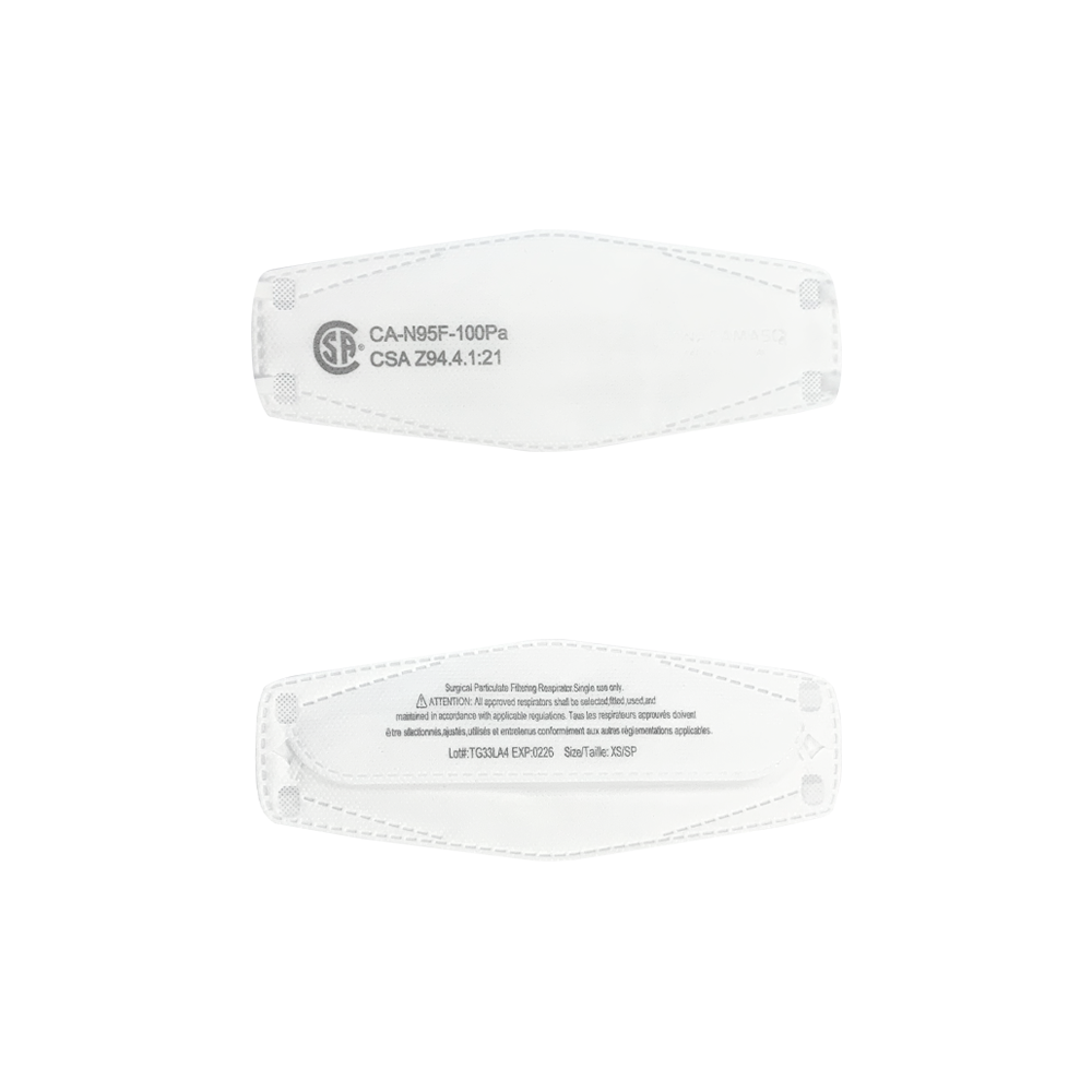 OPSWA Q100 CSA Certified CA-N95 Respirator - White (Pack of 10)-12