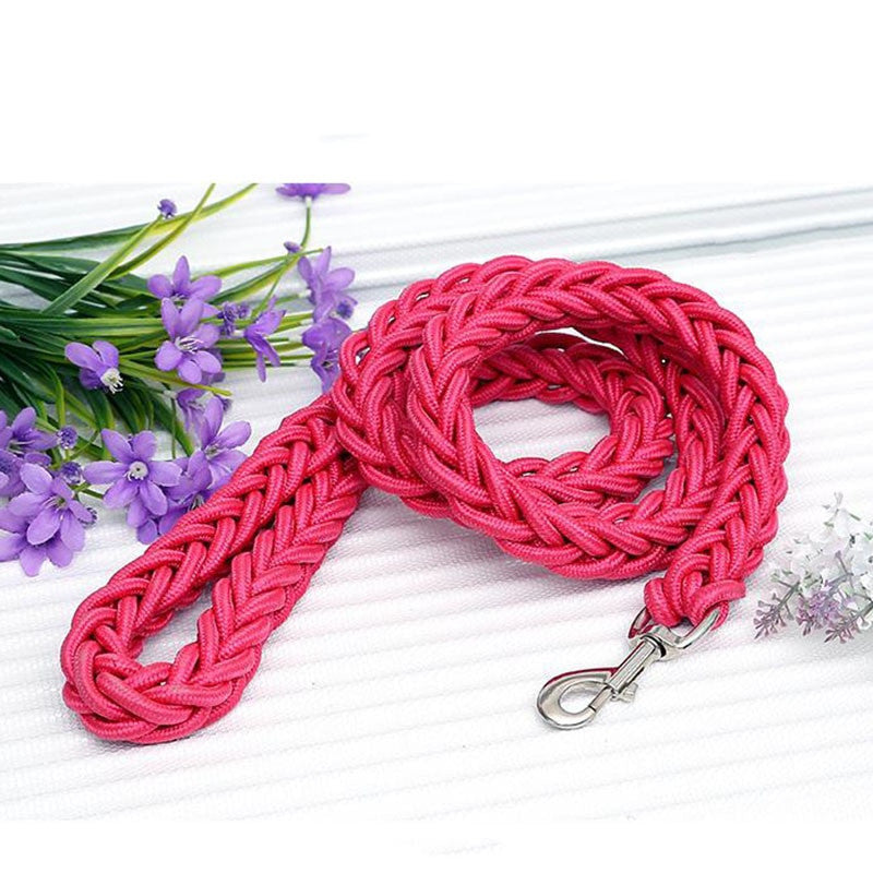 Heavy duty nylon dog leash in black and green with quick release metal clasp — view 14